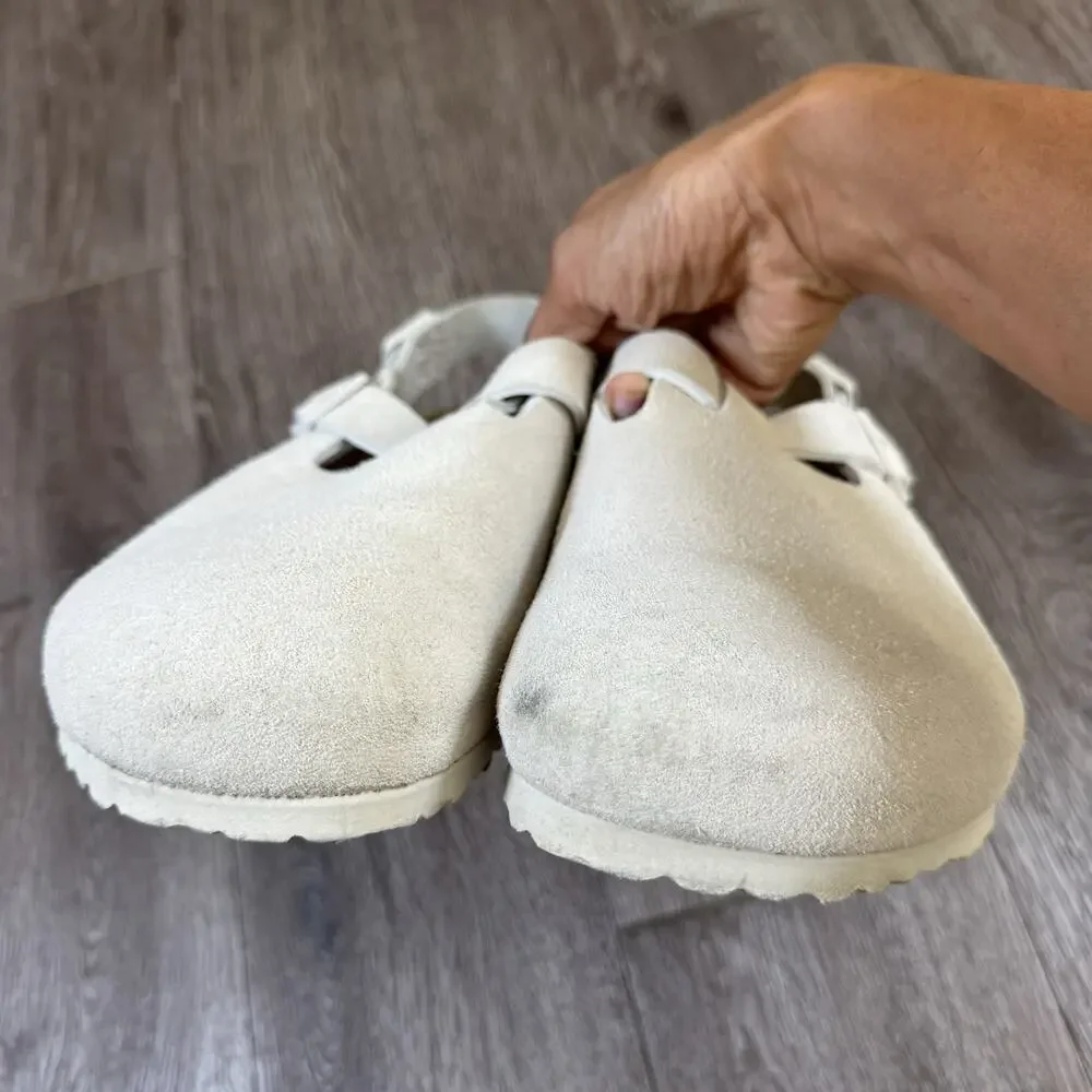 Birkenstock Tokio Suede Antique White Size 43 EU Men’s 10 - Picture 5 of 16